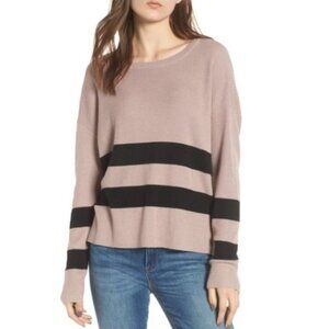 BP. Black and Tan Women's Varsity Stripe Sweater - Size XXS